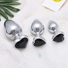 Load image into Gallery viewer, 2022 Years New 3Pcs Set Luxury Metal Butt Toys Heart Shaped Anal Trainer Jewel Butt Plug Kit S&amp;M Adult Gay Anal Plugs Woman Men Sex Gifts Things for Beginners Couple (black0)
