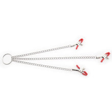 Load image into Gallery viewer, MONEYN Adjustable Nipple Clamps for Women Men, Metal Nipple Jewelry, Nipple Clamps Non Piercing, Nipple Clips for Women Pleasure Sex (Red)
