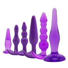 Load image into Gallery viewer, Butt Plug Trainer Kit 6pcs Silicone Expanding Anal Plug for Men Women Couples Adult Anal Sex Toys-Purple
