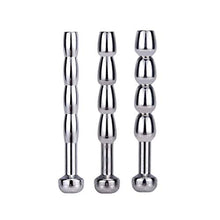 Load image into Gallery viewer, Urethral Sounds, 3 PCS Set Stainless Steel Hollow Penis Plug Multi Beads Urethral Dilators for Beginner (Beginner)
