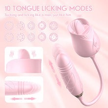 Load image into Gallery viewer, Rose Toy Vibrator for Woman, Rose Toy with 10 Thrusting &amp; Vibration Modes, Rose Sex Stimulator for Women with Thrusting Dildo, Sex Toys with Clitoral Tongue, Sexual Tools for Women(Pink)
