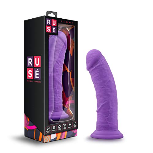 Blush Ruse Jammy 8 Inch Silicone Dildo, Thick, Girthy, Suction Cup, Strap On Harness Compatible, Sex Toy for Women