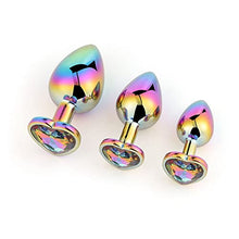 Load image into Gallery viewer, Rainbow Anal Plug Heart Shaped Butt Plug Metal Crystal Jewelry Anus Dilator Adult Sex Toys for Couples Gay Couples Butt Plug (Size : Small)
