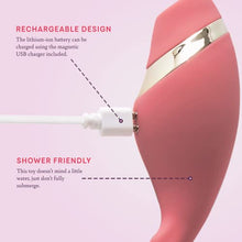 Load image into Gallery viewer, The Adventurer Air Pressure Vibrator | Rechargeable &amp; Shower-Friendly | Made with Velvet Soft Silicone | 5 Air Sensations &amp; 10 Vibrating Speeds Pink
