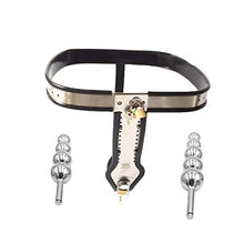 Load image into Gallery viewer, LESOYA Female Stainless Steel Adjustable Chastity Belt Device Lockable T-Type Bondage Restraint Briefs with Metal Plug
