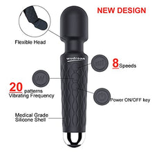 Load image into Gallery viewer, wudroan Rechargeable Vibrator-20 Patterns &amp; 8 Speeds-G-Spot Wand Vibrator Clit, Sex Toys, Vibrator for Her Pleasure, Female Adult Toys Quiet &amp; Small Vibrator Dildo Personal Wand Massager(Black)

