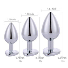 Load image into Gallery viewer, 3 Pcs Stainless Metal Anal Butt Plugs Heart Shaped Jewelry Anal Trainer Toys Unisex Valentine &#39;s/Birthday Gift for Lover Romi
