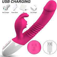 Load image into Gallery viewer, 2022 New G Spot Rabbit Vibrator Dildo for Women, Bunny Ears Tongue Licking Clitorals Stimulator Vibrating Dildo Adult Sex Toys &amp; Games for Couples Pleasure with 7 Vibrating Modes Rechargeable Heating
