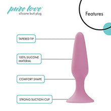 Load image into Gallery viewer, Pure Love 4.5 Inch Silicone Anal Butt Plug, Pink Color, Adult Sex Toy, Classic Sex Toy
