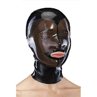 SMGZC Latex Head Cover Sexy Latex Head Hood Rubber HeadMask Back Zipper for Cosplay Party Club Wear (2XL)