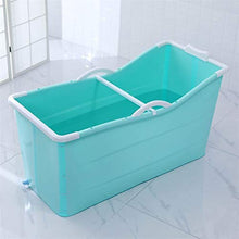 Load image into Gallery viewer, Bathtub Foldable Adult Body Plastic Bath with Non-Slip Handrail Comfortable Headrest Drainage Hole (Color : Green)
