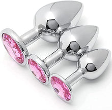 Load image into Gallery viewer, 2022 Years New 3Pcs Set Luxury Metal Butt Toys Heart Shaped Anal Trainer Jewel Butt Plug Kit S&amp;M Adult Gay Anal Plugs Woman Men Sex Gifts Things for Beginners Couple (pink1)
