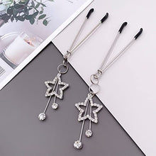 Load image into Gallery viewer, alievoke Rhinestone Pendant Nipple Clamps, Adjustable Breast Nipple Clamps for Sex Pleasure, Nipple Shield Nipple Clamps Jewelry Rhinestone Pendant (B)
