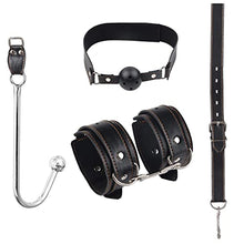 Load image into Gallery viewer, Adjustable Leather Bondage Handcuffs with Solid Ball Anal Hook Anal Large Butt Plug BDSM Sex Set Restraints Anal Hook Small Butt Plug Metal Anal Beads Butt Plug Adult Game Toys
