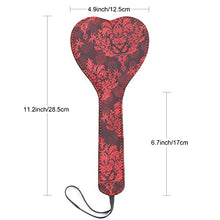 Load image into Gallery viewer, VENESUN Heart Spanking Paddle for Adult BDSM, 11.2inch Faux Leather and Lace Sex Paddles Bondage Spanking Set
