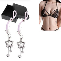 alievoke Rhinestone Pendant Nipple Clamps, Adjustable Breast Nipple Clamps for Sex Pleasure, Nipple Shield Nipple Clamps Jewelry Rhinestone Pendant (C)