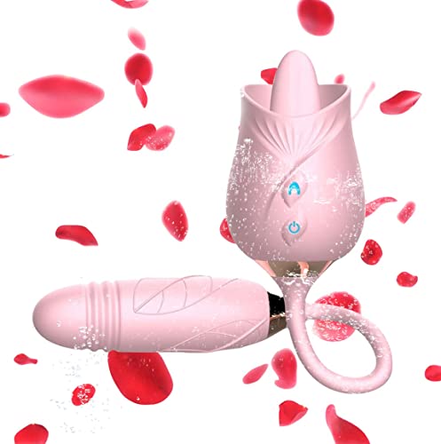 2022 Newly Rose Sex Toy for Woman Clitoral Nipple Stimulator G-Spot Vibrator with 10 Modes Sex Toys for Female Adult (Pink) (Pink-Flower)