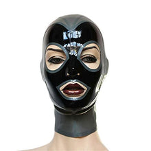 Load image into Gallery viewer, SMGZC Latex Head Cover Rubber HeadMask Latex Hood Exposed Mouth Eyes for Cosplay Party Club Wear (L)
