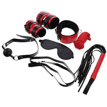 Load image into Gallery viewer, 7pcs Lingerie Universal Cuffs Cosplay Funny Restraints Riding Strap Detachable Bondage Paddle Cuff Flirting Safe Novelty Red Fetish Adult Hand Accessory Sm Life Role
