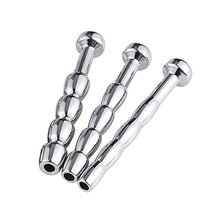 Load image into Gallery viewer, Urethral Sounds, 3 PCS Set Stainless Steel Hollow Penis Plug Multi Beads Urethral Dilators for Beginner (Beginner)
