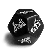Load image into Gallery viewer, LKTingBax Romantic Party Dice Toys for Adult Couple Lovers - Funny Dice Games Erotic Party Dice - 12 Sides Positions Dice for Couples Family Party Novelty Gift, Black
