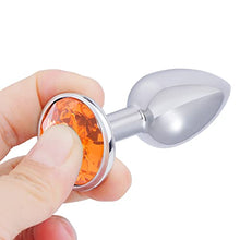 Load image into Gallery viewer, Small Anal Plug, Anal Toy Plug Beginner, Personal Sex Massager, Stainless Steel Butt Plug for Women Men Couples Lover, Orange
