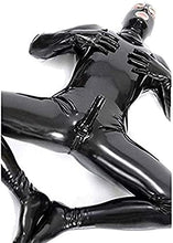 Load image into Gallery viewer, BERMEL Men&#39;s Sexy Chastity Zentai Leather Straitjacket Stage Catsuit Slave Toys Toys for Men Nose Open Bodysuit Jumpsuit Black (M)
