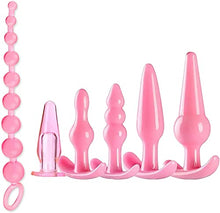 Load image into Gallery viewer, Butt Plug Plastic Anal Plug Trainer Kit for Comfortable Long-Term Wear Anal Trainer Set from Beginners to Advanced Player Adult Anal Training Toy Sex Toys Pink
