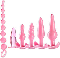 Butt Plug Plastic Anal Plug Trainer Kit for Comfortable Long-Term Wear Anal Trainer Set from Beginners to Advanced Player Adult Anal Training Toy Sex Toys Pink