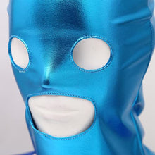 Load image into Gallery viewer, Hedmy Unisex Sexy Head Mask Shiny Hood Headgear Role Playing Game Erotic Open Mouth Hood Mask Sky Blue C One Size
