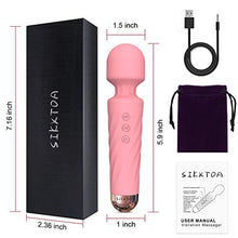 Load image into Gallery viewer, SIKXTOA Mini Vibrator, 8 Speeds 20 Patterns, G Spot Cordless Wand Massager, Clitoral Stimulator, Dildo, Sex Toys, Rechargeable Handheld Powerful Silent Waterproof Female Adult Toys (Wave Pink)
