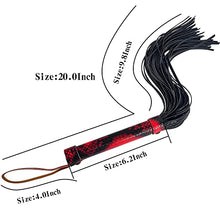 Load image into Gallery viewer, LANWAN Horse Riding Whip Faux Leather Flogger Men Women Toys (Red Whip)
