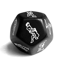 Load image into Gallery viewer, LKTingBax Romantic Party Dice Toys for Adult Couple Lovers - Funny Dice Games Erotic Party Dice - 12 Sides Positions Dice for Couples Family Party Novelty Gift, Black
