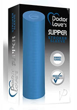 Load image into Gallery viewer, Doctor Love&#39;s MS-10-3T Ribbed Stroker Sleeve, Blue Transparent
