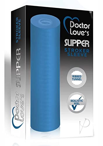 Doctor Love's MS-10-3T Ribbed Stroker Sleeve, Blue Transparent