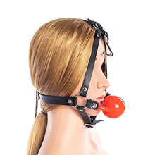 Load image into Gallery viewer, THAT NIGHT PU Leather Head Harness Bondage 4.8cm Ball Nose Hook Silicone Oral Ball Training Props Female Slave For Role Play
