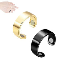 Healthgo Blood Pressure Regulator Ring,Healthgo Blood Sugar Control Ring,Adjustable Blood Pressure Regulator Ring for Women Men (Gold + Black)