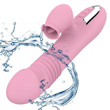 Load image into Gallery viewer, Thrusting G Spot Rabbit Vibrator Sexual Massagers Double Licking Wireless Modes Silent Clitoris Stimulator Bunny Panties Vibration Softer Love Anal Flexible Dildo Silicone for
