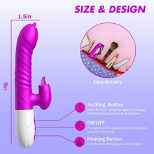 Load image into Gallery viewer, 2022 New G Spot Rabbit Vibrator Dildo for Women, Bunny Ears Tongue Licking Clitorals Stimulator Vibrating Adult Sex Toys &amp; Games Couples Pleasure with 7 Modes Rechargeable Heating, Purple
