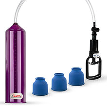 Load image into Gallery viewer, LeLuv Vacuum Pump Easyop Purple 2.25 Inch x 9 Inch Cylinder Clear Hose Tgrip Handle Clear Kink-Resistant Hose Bundle with 3 Small Sleeves
