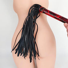 Load image into Gallery viewer, LANWAN Horse Riding Whip Faux Leather Flogger Men Women Toys (Red Whip)
