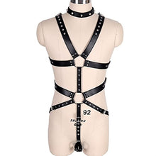 Load image into Gallery viewer, CAOMIAN Men Black Sexy Leather Vest Bondage Lingerie Gay Harness Adjustable Body Chest Harness Full Body BDSM Strap Belt Restraint Kit (Color : MH-003-Black)
