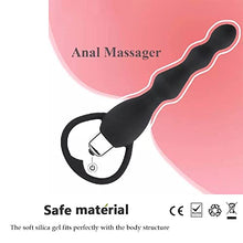 Load image into Gallery viewer, Anal Vibrator Sex Toy for Women Man Anal Beads Vibrators Gay Prostate Massage Smooth Butt Soft Silicone Plugs Dildo Vibrating Anal Plug Adult Sex Products (Black)
