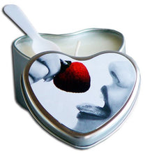 Load image into Gallery viewer, Strawberry Edible Massage Oil Heart Candle - 4 oz.
