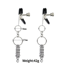 Load image into Gallery viewer, 2 PCs Nipple Clamps with Chain Pendant, Stainless Steel Nipple Rings Non Piercing, Nipple Clamps Sexual Pleasure, Nipple Toys for Couple Flirting or Own Use (C)
