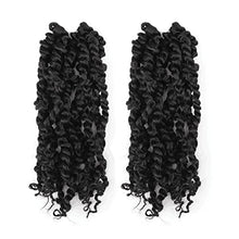 Load image into Gallery viewer, Tiana Passion Twist Hair 8 Inch - 2 Packs 1B Natural Black Short Bob Hairstyle Crochet Braids, Handmade Pre-Twisted Pre-looped Synthetic Braiding Hair Extensions (8&quot; 1B, 2P)
