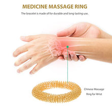 Load image into Gallery viewer, DOITOOL Acupressure Bracelet 1Pc Hand Massage Ring Metal Acupressure Massage Rings for Hand Health Care Releasing Pressure Point Ring for Women Teens Men Golden Acupressure Rings
