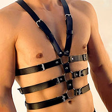 Load image into Gallery viewer, CAOMIAN Handmade PU Sex Harness Belt Fetish Men Gay Underwear Gothic Exotic Punk Style Adjustable Body Chest Harness BDSM Bondage Belt (Color : Style1, Size : One Size)
