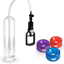 Load image into Gallery viewer, LeLuv Vacuum Pump Easyop Clear 2.25 Inch x 9 Inch Cylinder Tgrip Handle Clear Kink-Resistant Hose Bundle with 3 TPR Seals One of Each Size
