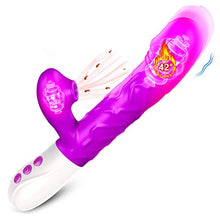 Load image into Gallery viewer, Rabbit Vibrator Vibrator Dildo for Women Vaginal Health,G Spot Vibrator with Tongue Licking 10 Vibration Realistic Anal Vibrating Dildo for Women Clitoral Clit G Spot Stimulation,Heated Adult Sex Toys
